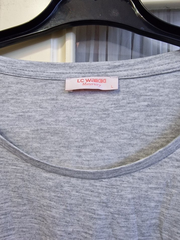 Gri Hamile ve Emzirme Uzun Gecelik - Görsel 2