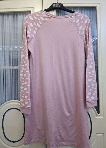 Pembe Uzun Kollu Hamile ve Emzirme Gecelik - Görsel 5