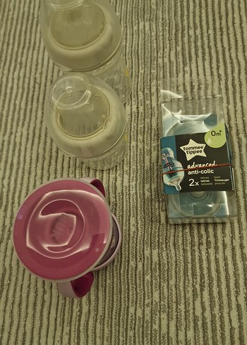 Beyaz Bebek Biberonları, Pastel Desenli - Görsel 4