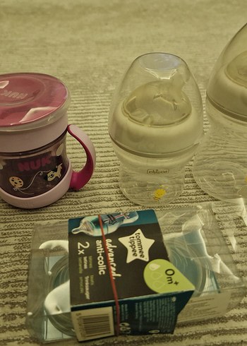 Beyaz Bebek Biberonları, Pastel Desenli - Görsel 2