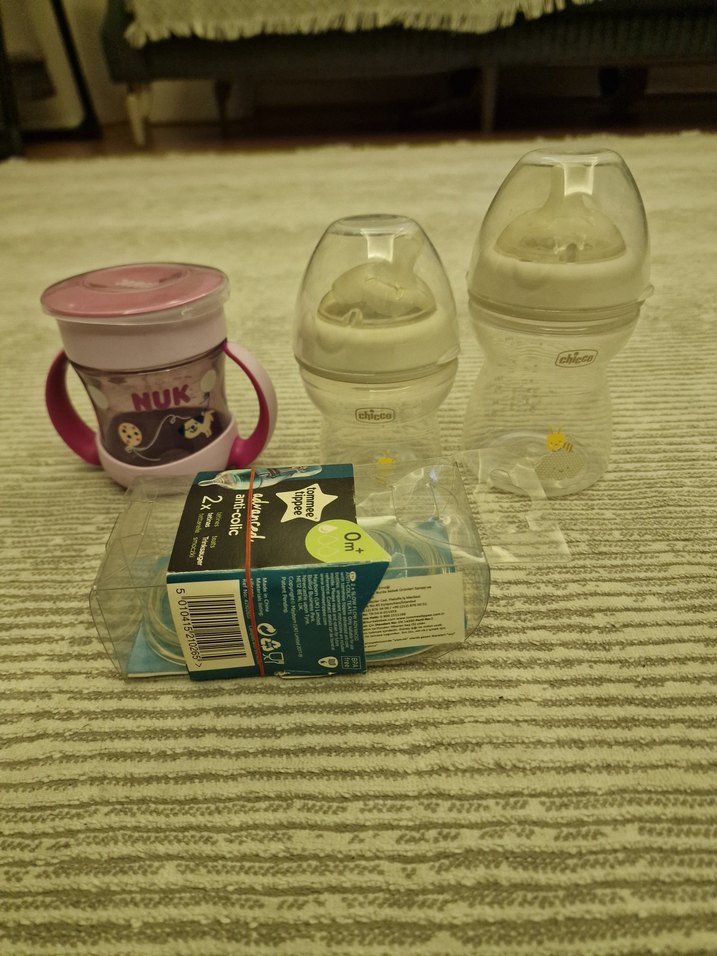 Beyaz Bebek Biberonları, Pastel Desenli - Görsel 3