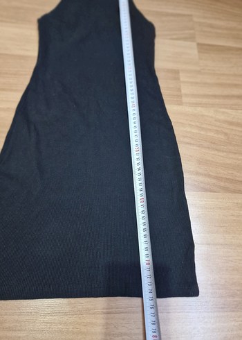 Siyah İnce Askılı Midi Örme Elbise - Görsel 4