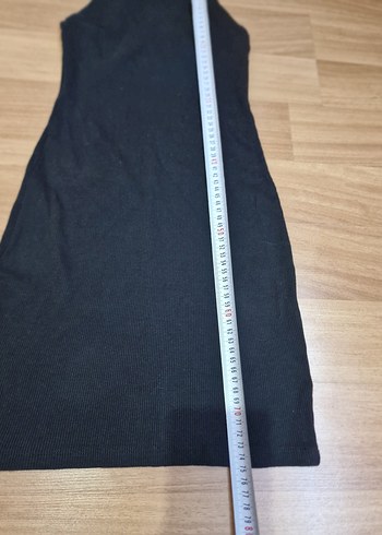 Siyah İnce Askılı Midi Örme Elbise - Görsel 3