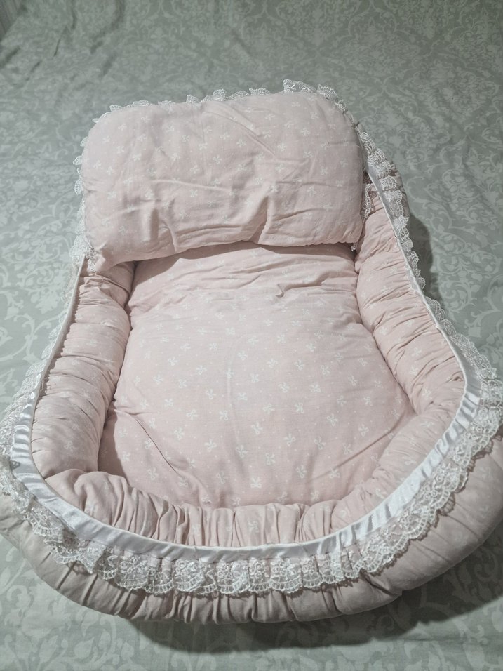 Pembe Bebek Uyku Minderi Dantel Detaylı - Görsel 3