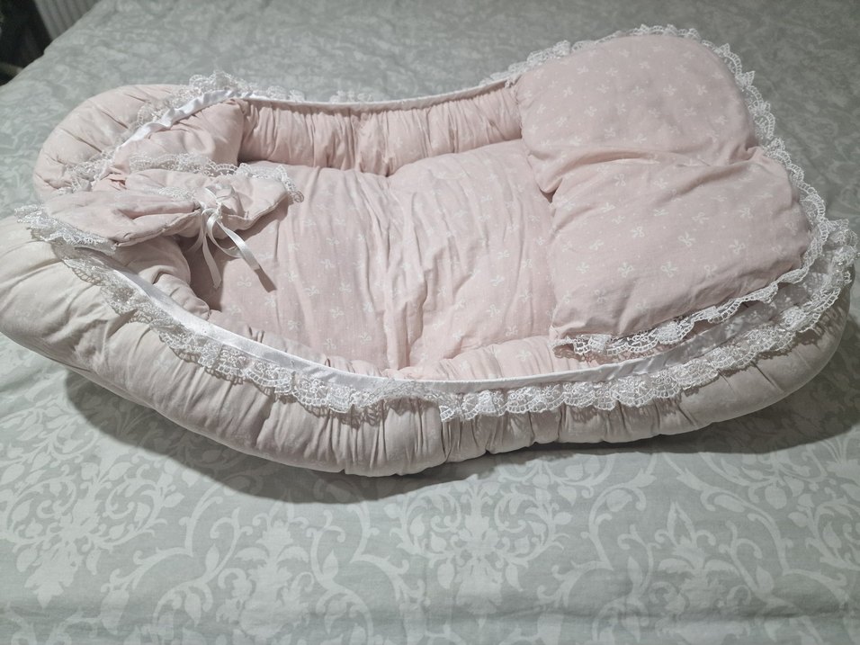 Pembe Bebek Uyku Minderi Dantel Detaylı - Görsel 2