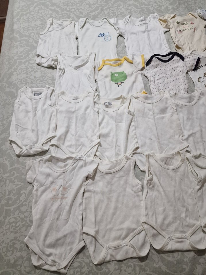 Bebek Erkek Kısa Kollu Beyaz Body - Görsel 2