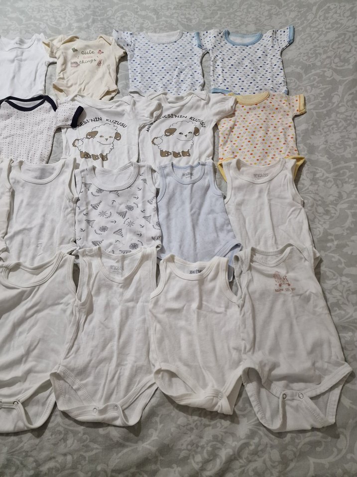 Bebek Erkek Kısa Kollu Beyaz Body - Görsel 4