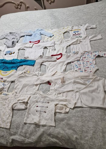 Bebek Erkek Kısa Kollu Beyaz Pamuklu Body - Görsel 2