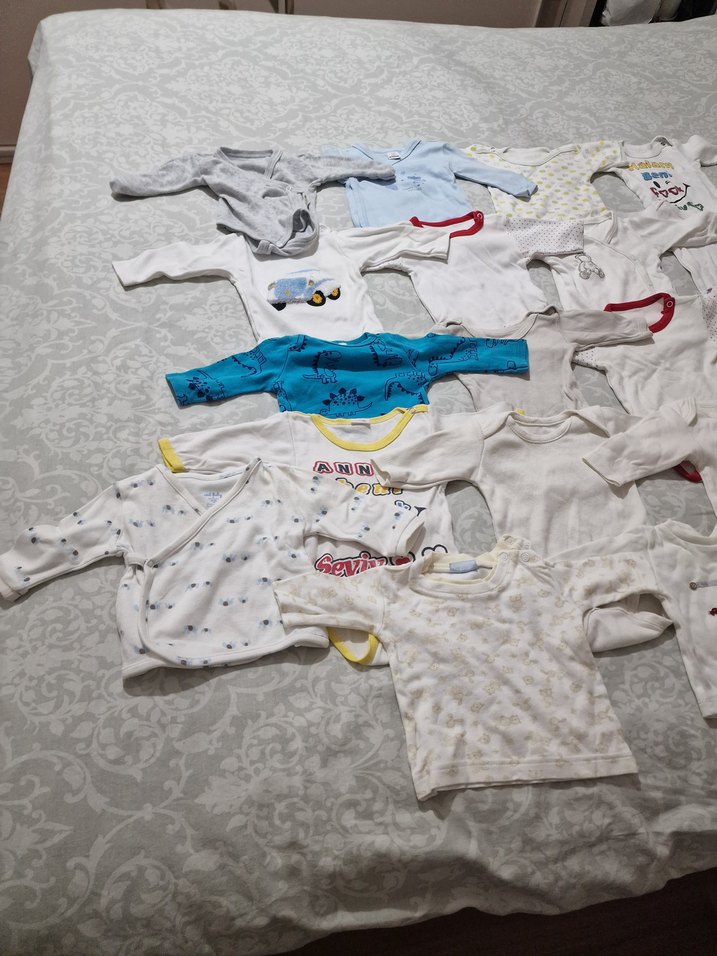 Bebek Erkek Kısa Kollu Beyaz Pamuklu Body - Görsel 3