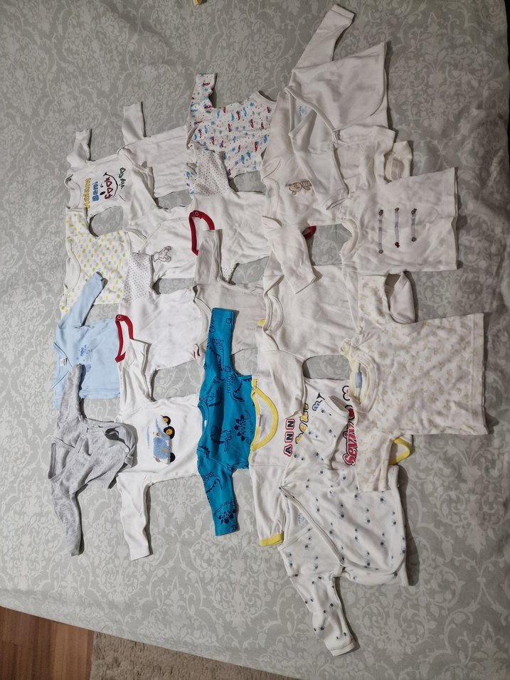 Bebek Erkek Kısa Kollu Beyaz Pamuklu Body - Görsel 4