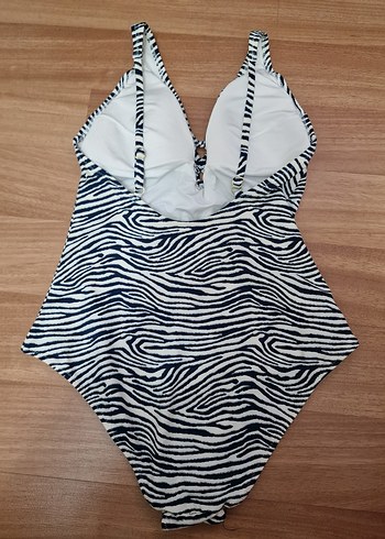38 Beden Zebra Desenli Strappy Mayo