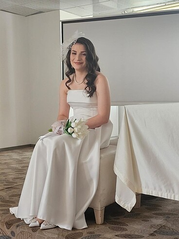 s Beden beyaz Renk Nikah elbisesi Saten
