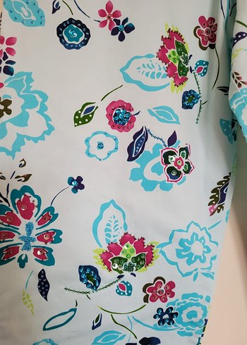 Çiçek Desenli Pamuklu Bohem Kadın Pantolon - Görsel 11