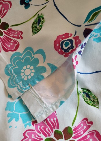 Çiçek Desenli Pamuklu Bohem Kadın Pantolon - Görsel 10