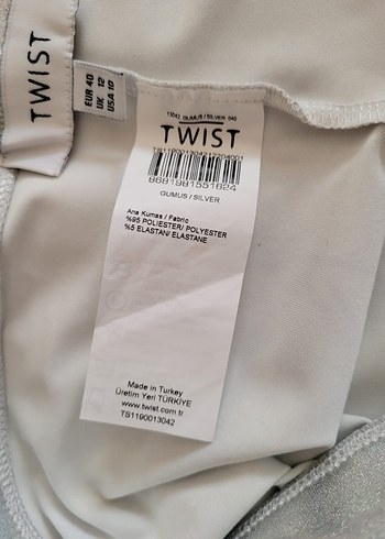 Twist Parlak Gümüş Biker Tayt - Görsel 7