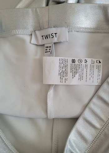 Twist Parlak Gümüş Biker Tayt - Görsel 10