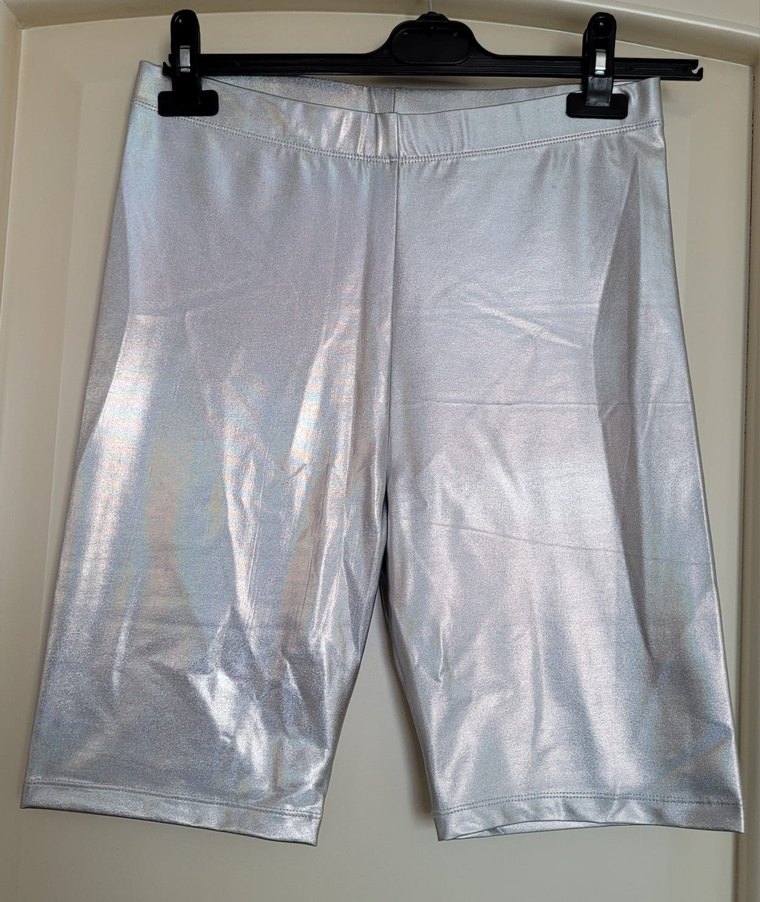 Twist Parlak Gümüş Biker Tayt - Görsel 2