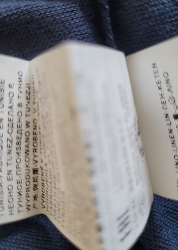 Benetton Lacivert Keten Kısa Kollu Bluz - Görsel 5