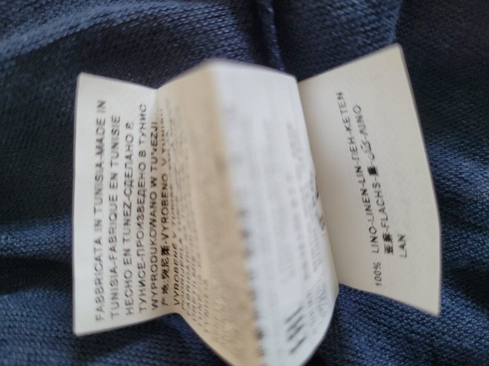 Benetton Lacivert Keten Kısa Kollu Bluz - Görsel 5