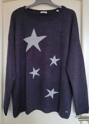 Tchibo Yıldız Desenli Lacivert Örgü Kazak - Görsel 10