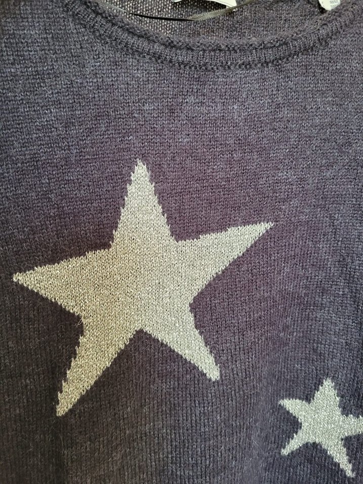 Tchibo Yıldız Desenli Lacivert Örgü Kazak - Görsel 4