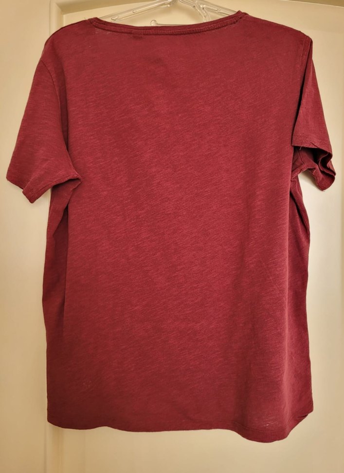 Bordo Payetli Kısa Kollu Tişört - Görsel 4