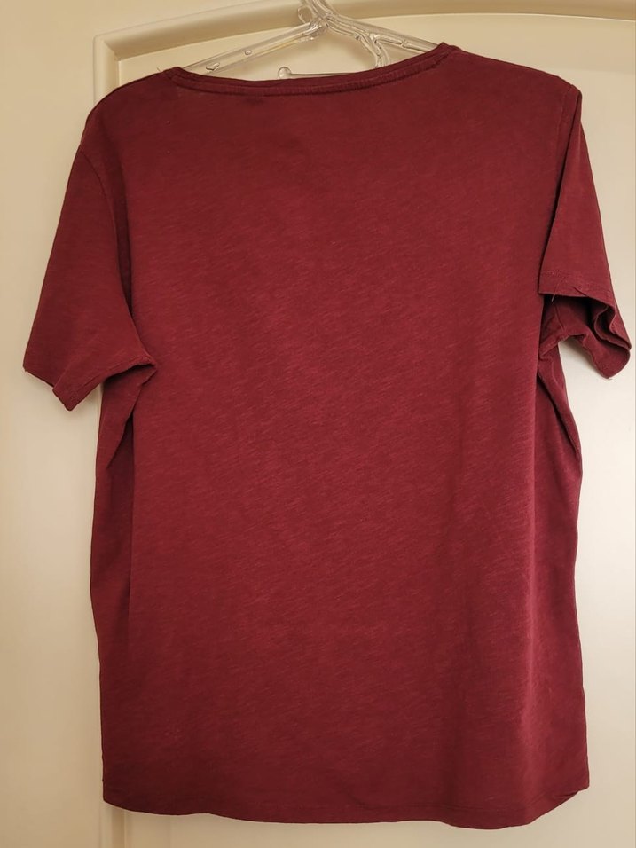 Bordo Payetli Kısa Kollu Tişört - Görsel 2