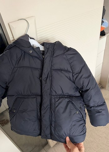 Düğmeli Koyu Gri Erkek Çocuk Mont - Görsel 3