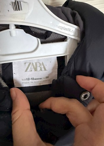 Düğmeli Koyu Gri Erkek Çocuk Mont - Görsel 2