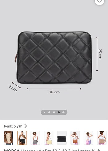 Beden siyah Renk Morca Siyah Kapitone Laptop Çantası