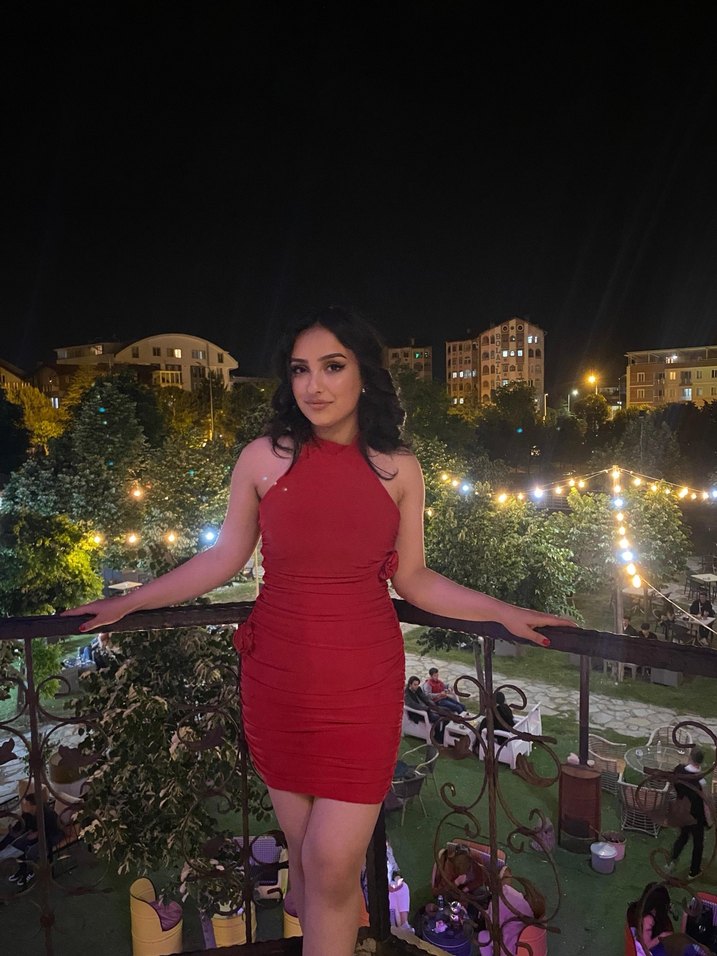 Kırmızı Drapeli Midi Abiye Elbise - Görsel 2