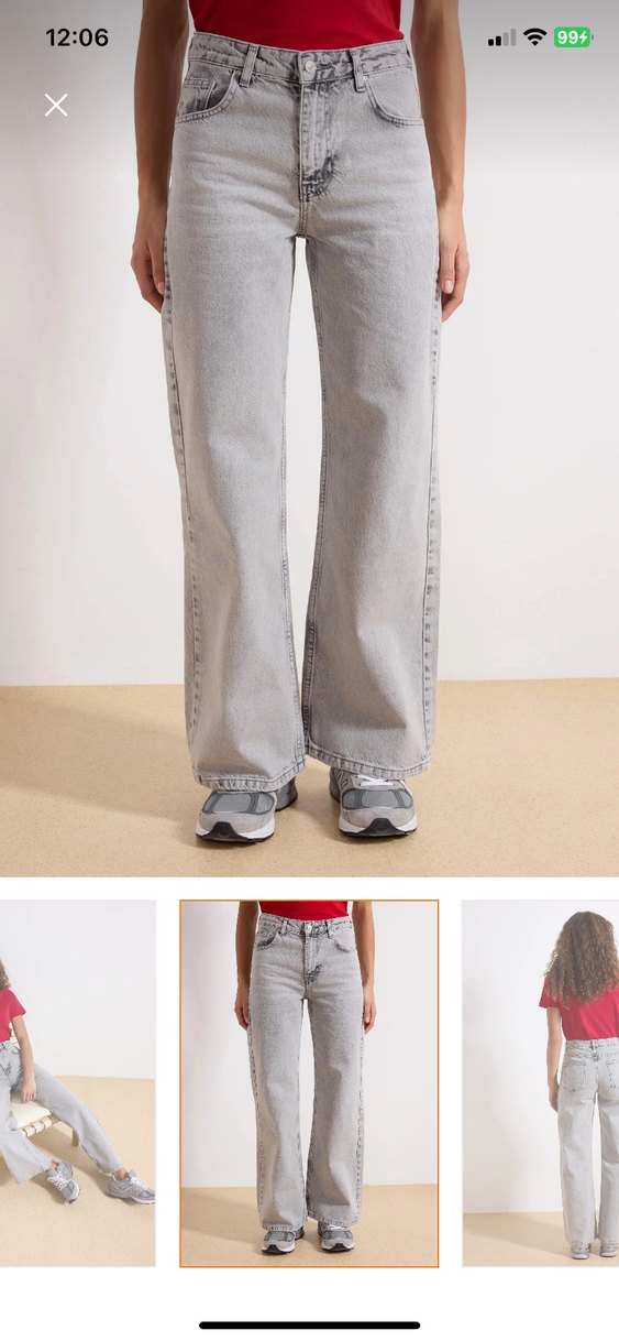 Gri Normal Kesim Midi Denim Kadın Pantolon - Görsel 2