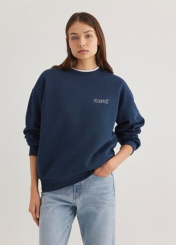 l Beden mavi Renk Mavi Marka Sweatshirt