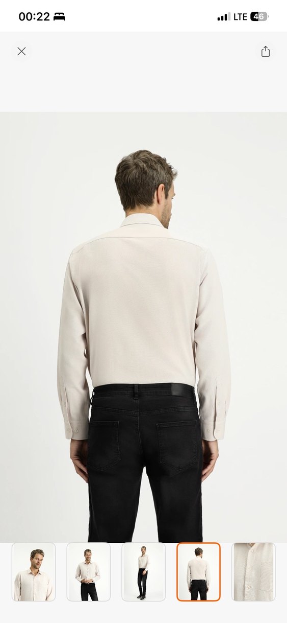 Kigili Bej Düğmeli uzun Kollu Erkek Gömlek
Etiketli yeni . - Görsel 3