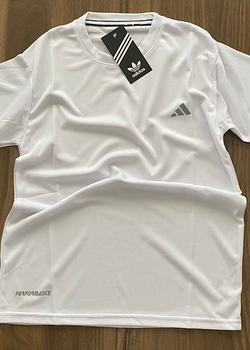 Unisex Beyaz Kısa Kollu Spor Tişört