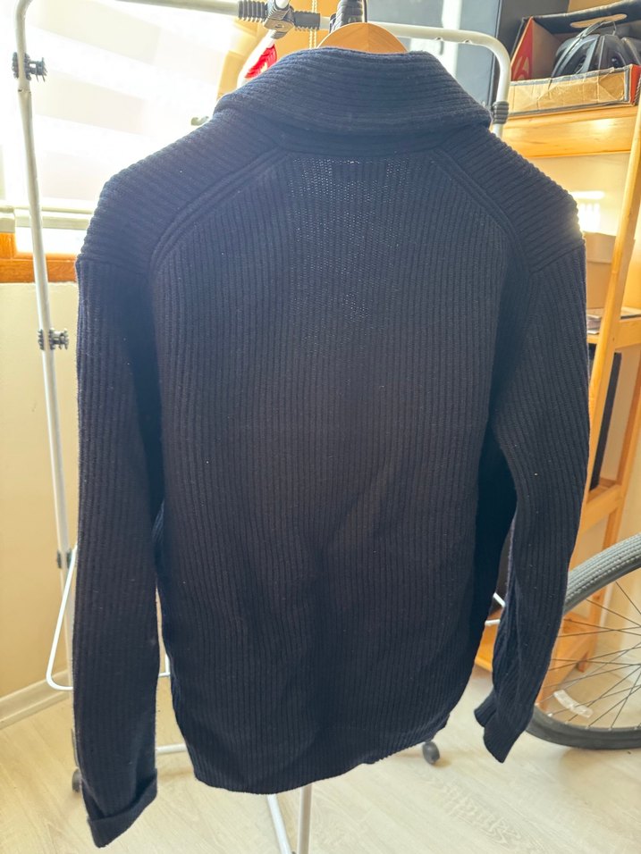 Massimo Dutti Erkek Lacivert Yün Hırka - Görsel 2