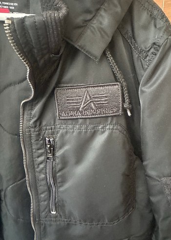 Alpha Industries Siyah Fermuarlı Erkek Mont - Görsel 3
