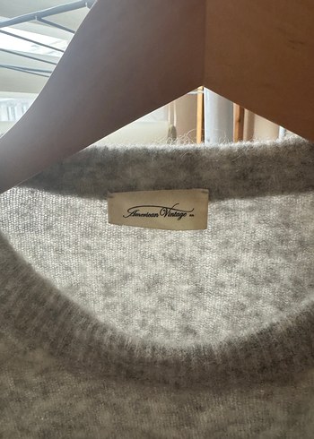 American Vintage Gri Yün Triko Kazak - Görsel 5