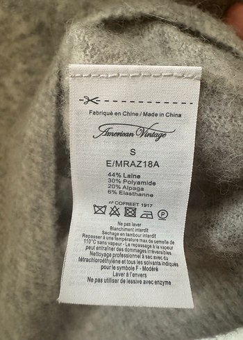 American Vintage Gri Yün Triko Kazak - Görsel 6