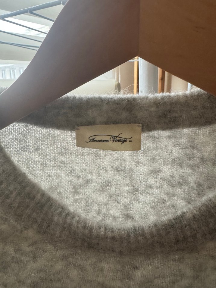 American Vintage Gri Yün Triko Kazak - Görsel 5