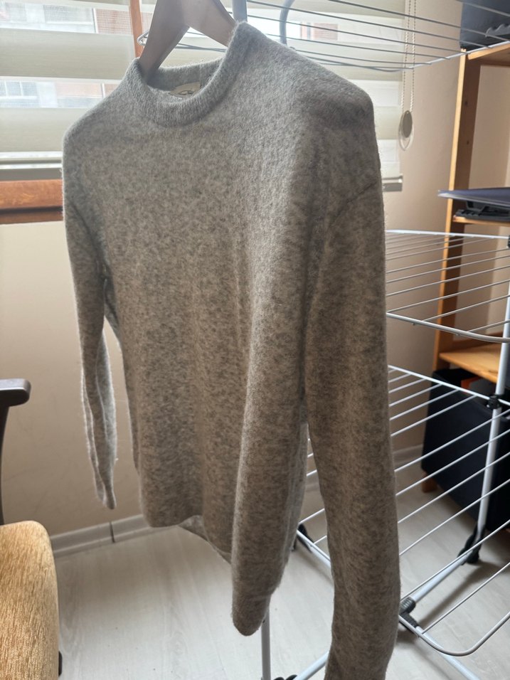 American Vintage Gri Yün Triko Kazak - Görsel 3