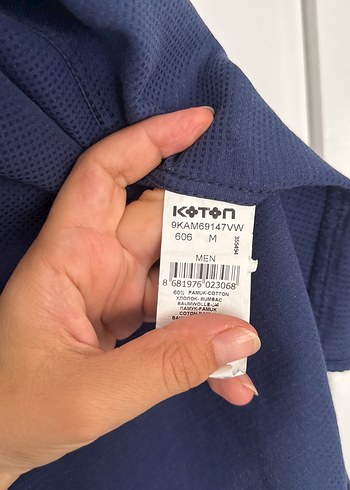 m Beden Lacivert Erkek Keten Uzun Kollu Gömlek