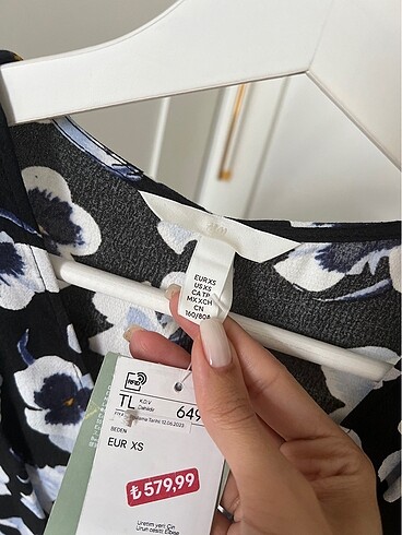 xs Beden #HM #cicekdesenli #viskoz #maxi #elbise