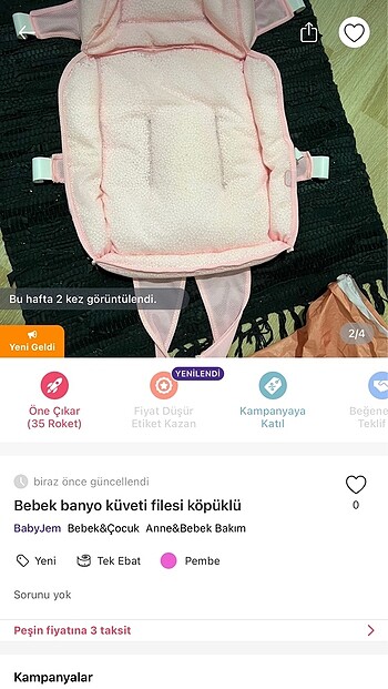 Bebek banyo küveti filesi