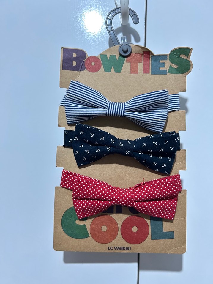 Çocuklar için Renkli Desenli Papyon Seti - Görsel 3