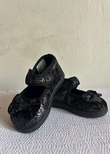 22 Beden siyah Renk Kız Çocuk Siyah Goth Babet Ayakkabı