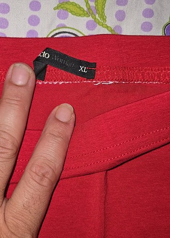 xl Beden Kırmızı Drapeli Midi Kalem Etek