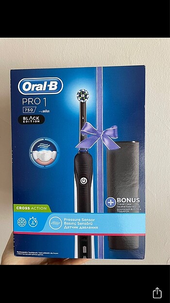 universal Beden siyah Renk Braun Oral B Pro 750 özel seri şarjlı diş fırçası