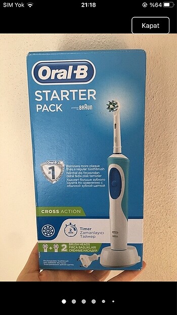 Braun Oral B Starter pack şarjlı diş fırçası