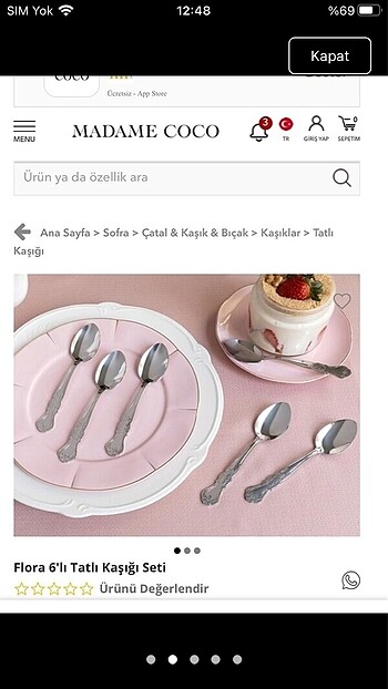 Madame Coco Madame Coco Flora Tatlı Kaşığı seti
